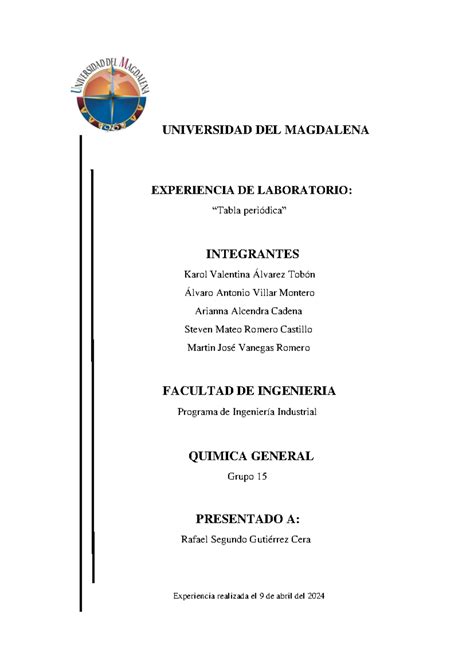 Guia Laboratorio Listo Universidad Del Magdalena Experiencia De