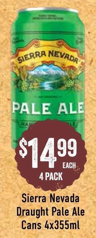 Sierra Nevada Draught Pale Ale Cans X Ml Offer At Spudshed