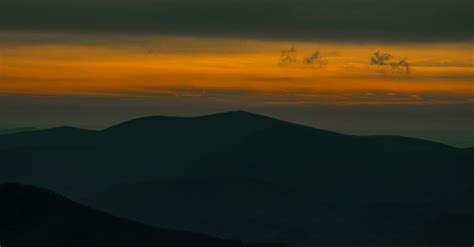 A Silhouette of a Mountain Landscape during Sunset · Free Stock Photo