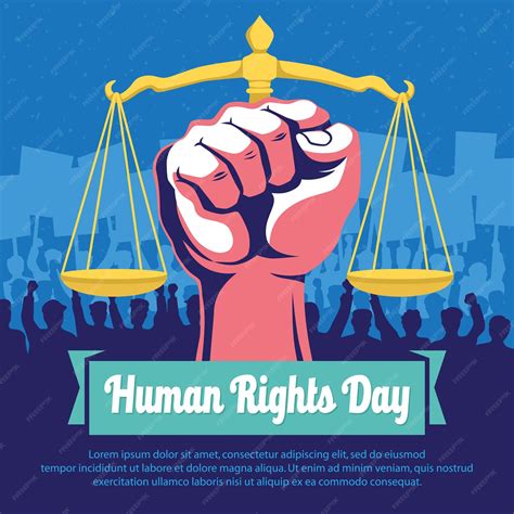 Premium Vector Human Rights Day With Legal Scales And Clenched Fists