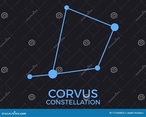 Corvus Constellation Stars In The Night Sky Cluster Of Stars And