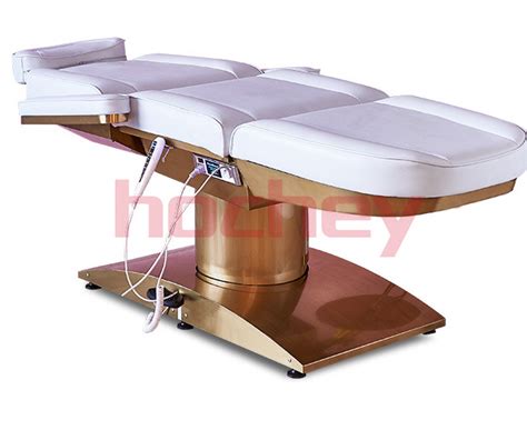 Hochey Luxury Gold Esthetician Massage Table Beauty Salon Furniture Lash Bed Cosmetic Electric