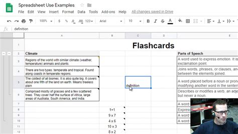 Making Flashcards In A Spreadsheet YouTube