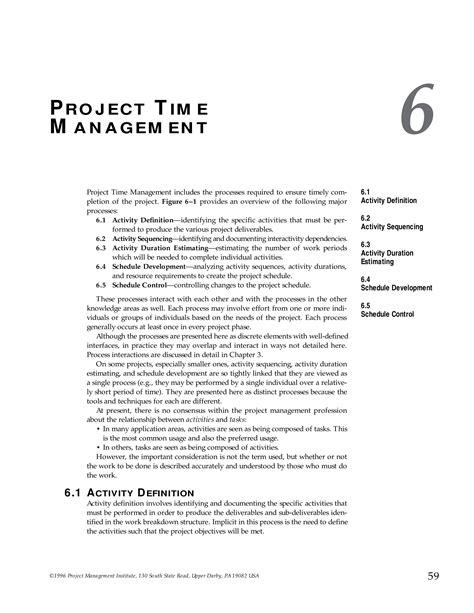 Project Time Management Plan Template