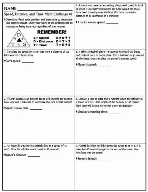 Displacement And Distance Worksheet