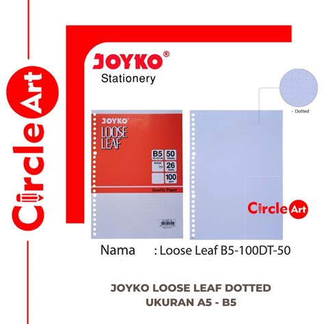 Jual Joyko Loose Leaf Dotted Ukuran A5 B5 Isi Binder Binder Titik