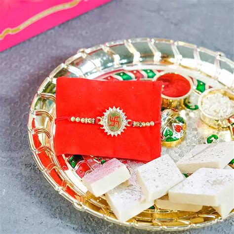 Buy Send Silver Kaju Katli Thali Online Floraindia