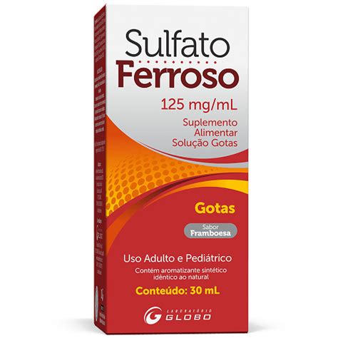 Sulfato Ferroso Mg Gotas Ml Framboesa Unidades