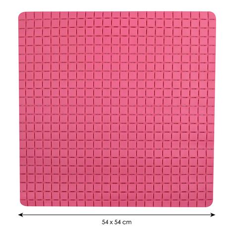 Tapis Fond de douche antidérapant Caoutchouc QUADRO 54x54cm Fuschia