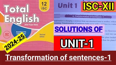 Isc Xii Total English Solution Solved Assignments Of Unit