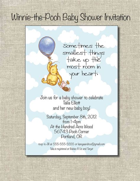 Blank Winnie The Pooh Invitation Template