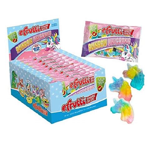 Efrutti Rainbow Unicorns Gummy Gummi Chewy Candy Gluten Free 40g The