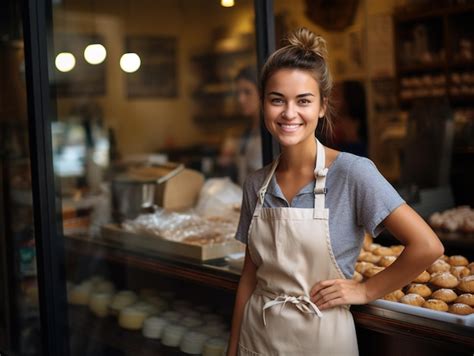 Premium Ai Image Successful Bakery Small Business Woman Owner In