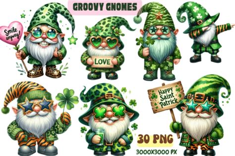 St Patrick Gnomes Clipart Watercolor Png Graphic By Lelix Art