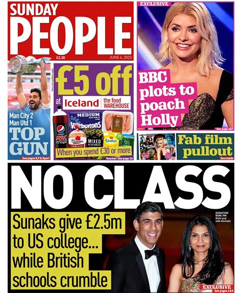 Sunday People Front Page 4th Of June 2023 Tomorrows Papers Today