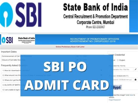 Sbi Po Admit Card 2021 पीओ परीक्षा के लिए एडमिट कार्ड जारी इस