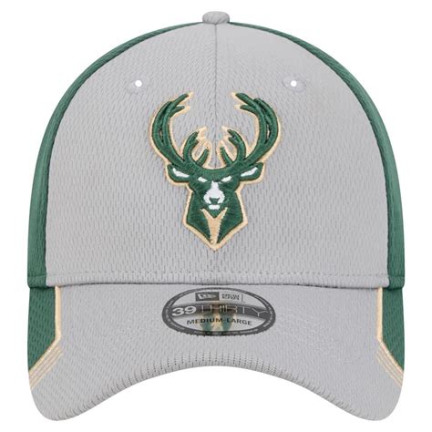 New Era Nba Grayhunter Milwaukee Bucks Active Trim 39thirty Flex Hat