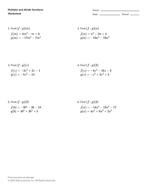 Divide Polynomials Worksheet Worksheets Polynomials Math Word