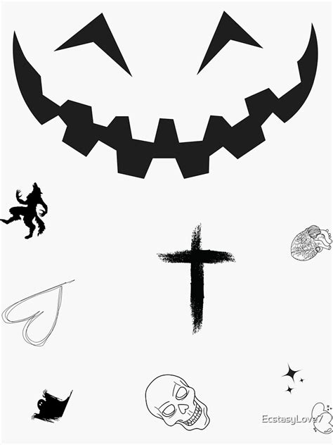 "CREEPY SMILE HALLOWEEN " Sticker for Sale by EcstasyLove7 | Redbubble