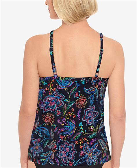 Swim Solutions High Neck Underwire Tankini Top Created For Macys Macys