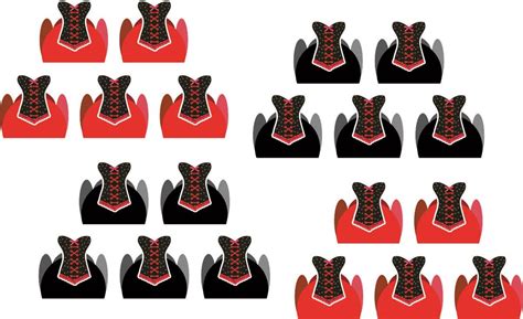 50 forminhas Chá de Lingerie vermelho e preto Elo7