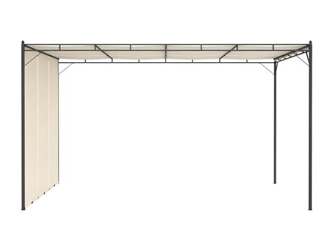 Pergola de jardin avec rideau latéral 4x3x2 25 m Crème WVGQ6774