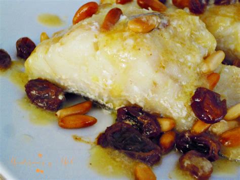 Bacalao con pasas y piñones en microondas Mandarinas y miel