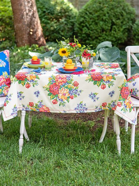 Cottage Rose Oil Tablecloth Kitchen Table Linens Tablecloths