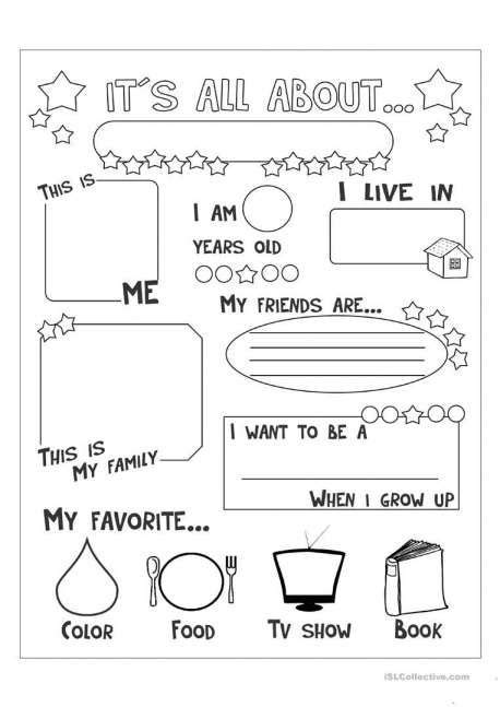 11 Kindergarten Self Introduction Worksheet All About Me Preschool