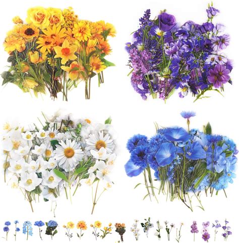 160 Stück Scrapbooking Stickers Wasserfeste Sticker Blumen