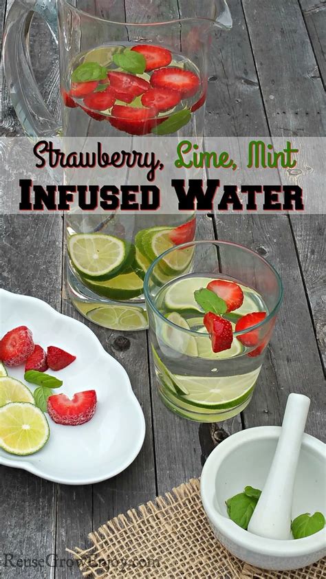 Strawberry Lime Mint Infused Water