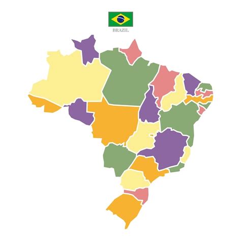 Silueta Y Mapa De Brasil En Colores Vector Premium