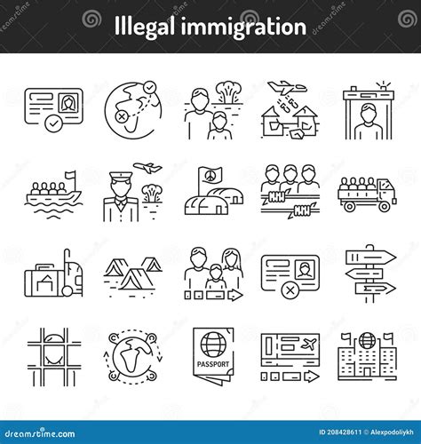 Set Of Immigration Icons Vector Illustration 63532592