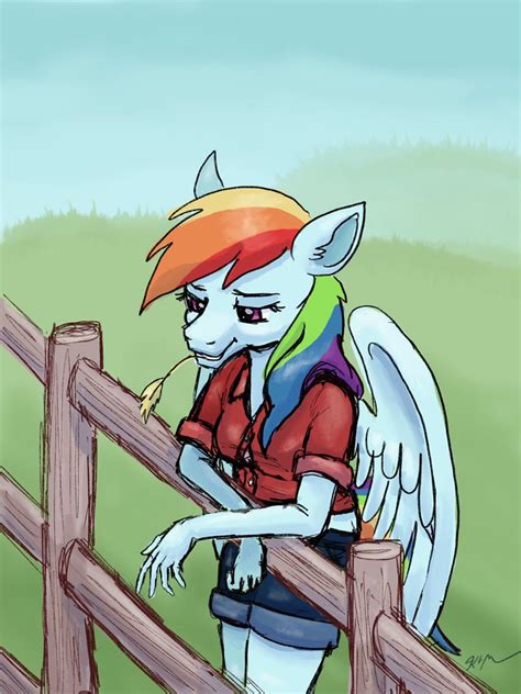 2829164 Safe Artist Catscratchpaper Rainbow Dash Pegasus Anthro