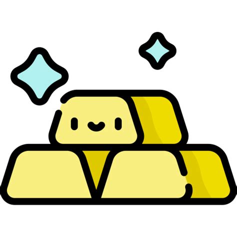 Gold Ingots Kawaii Lineal Color Icon