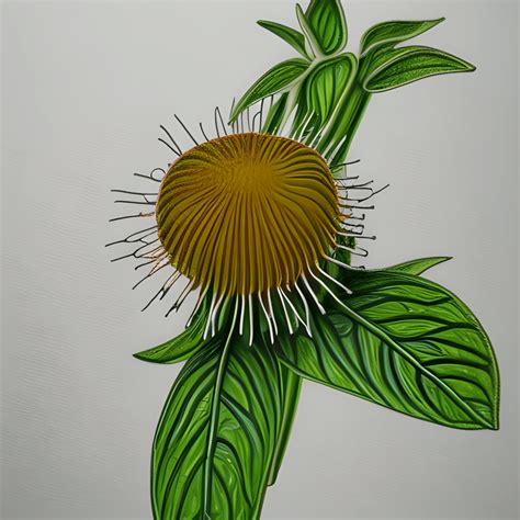 Wild Bergamot Flower Colored Pencil Sketch · Creative Fabrica