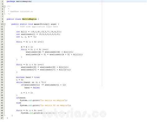 arrays java matriz cuadrada mágica Tutorias co