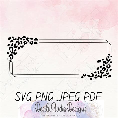 Leopard Frame Svg Rectangle Cheetah Print Corners Cheetah Etsy