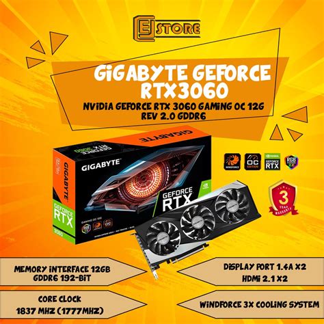 Gigabyte Geforce Rtx 3060 Gaming Oc 12gb Gddr6 Gv N306gaming Oc 12gd Shopee Malaysia