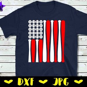 Baseball And Bats American Flag Fourth Of July Svg Etsy