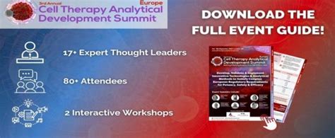 Rd Cell Therapy Analytical Development Summit Europe Sep