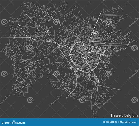 Street Roads Map Of Hasselt Belgium Stock Vector Illustration Of