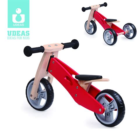 High Quality 2 In 1 Wooden Balance Bike Kids Wood Walking Bike Toddlers