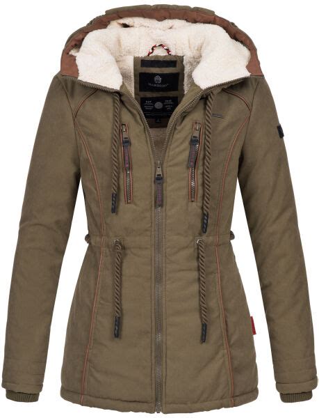 Marikoo Maigl Ckchen Damen Winter Jacke Mit Teddyfell B Golden B