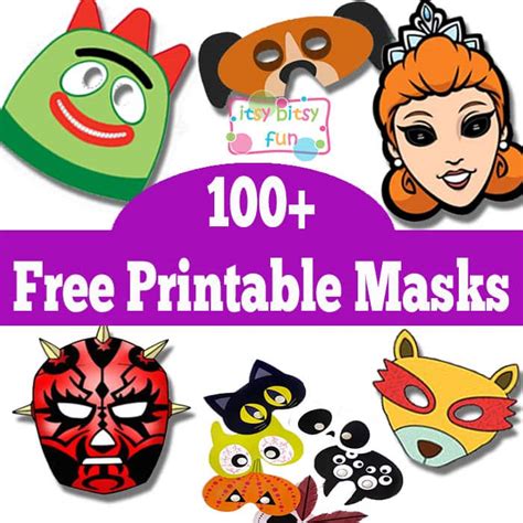 Over 100 Free Printable Masks for Kids - itsybitsyfun.com