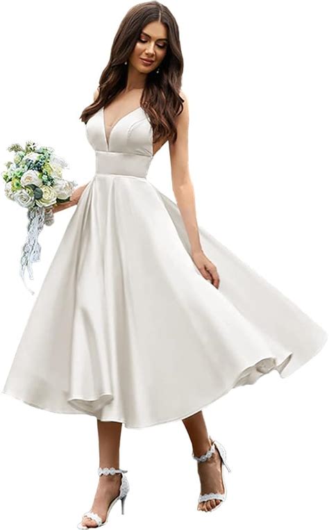 Strapless Tea Length Wedding Dresses