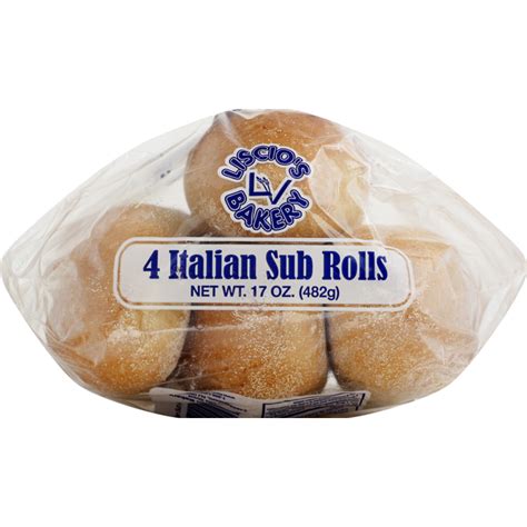 Liscio's Bakery Sub Rolls, Italian (4 each) - Instacart