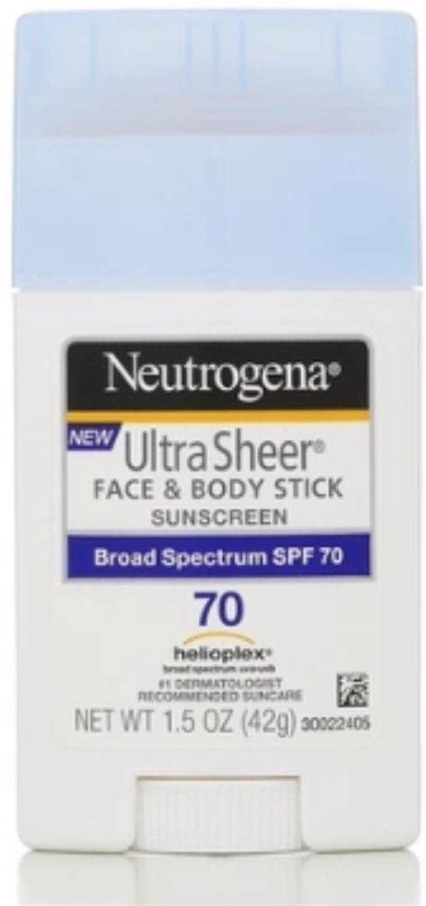 Neutrogena Ultra Sheer Face And Body Stick Sunscreen Broad Spectrum Spf 70