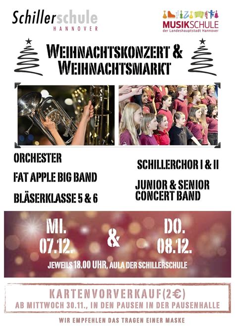 Weihnachtskonzerte 2022 Schillerschule Hannover