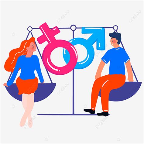 Gender Equality Clipart Transparent Png Hd Hand Drawn Cartoon Libra